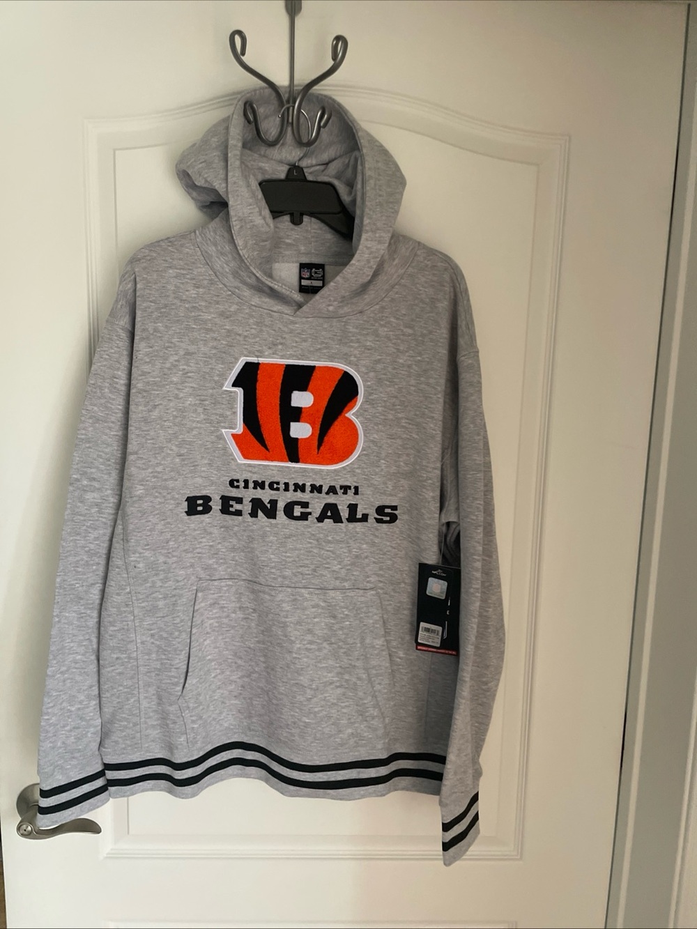 NWT Cincinnati Bengals NFL Team Apparel Hoodie Sweatshirt Gray Pullover size L